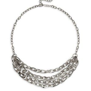 Garbo Tiered Chainlink Necklace-SILVER-One Size